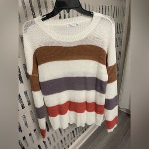 Cream striped boutique sweater